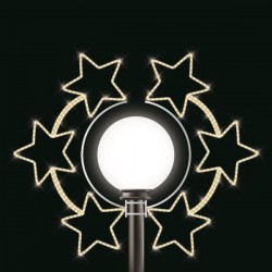 PROFESSIONAL POLE HEAD DESIGN, 6 STARS, WARM WHITE LED ROPE LIGHT, 120x50cm, IP65 600-23425