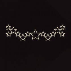 PROFESSIONAL DESIGN, ALUMINUM GARLAND WITH STARS, WARM WHITE LED ROPE LIGHT, 100x450cm, IP65 600-23428