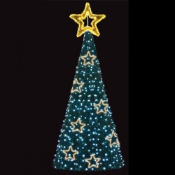 PROFESSIONAL DESIGN,CHRISTMAS TREE 3D, WARM WHITE AND YELLOW LED ROPE LIGHT, WHITE LED, 330x140cm, IP65 600-23438