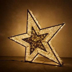 PROFESSIONAL DESIGN, STAR 3D, WARM WHITE LED ROPE LIGHT, WARM WHITE LED, 200x200cm, IP65 600-23443