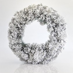 NATURAL SNOWY WREATH, 50cm 600-30212