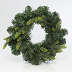 WREATH WITH P.E  50cm, 104 TIPS (TIPS WIDTH 8cm), GREEN COLOUR 600-30222
