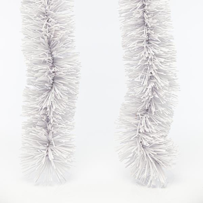 TINSEL GARLAND DENSE 5m x 8cm NATURAL WHITE COLOUR 600-30308