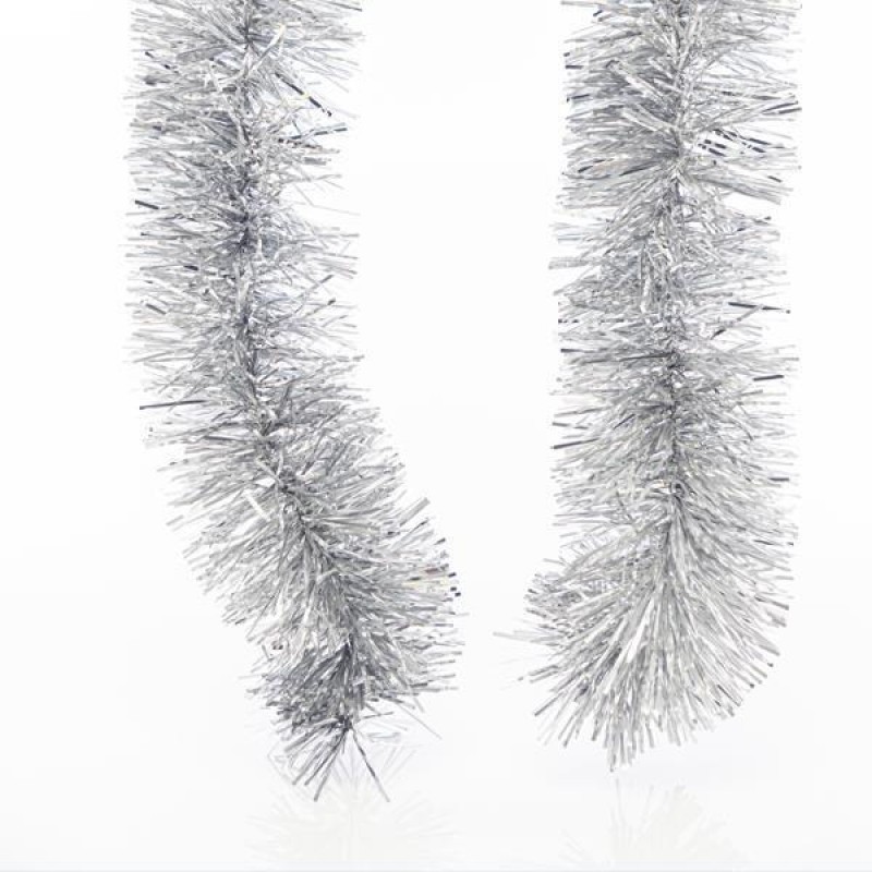TINSEL GARLAND 2m x 8cm SILVER COLOUR 600-30332