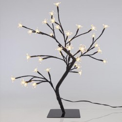 CHERRY TREE, 36 LED 5mm WITH TRANSPARENT SILICONE FLOWERS, WITH ADAPTOR, WARM WHITE LED, LEAD WIRE 500cm, 45cm, IP44 600-30515 CHERRY TREE, 36 LED 5mm WITH TRANSPARENT SILICONE FLOWERS, WITH ADAPTOR, WARM WHITE LED, LEAD WIRE 500cm, 45cm, IP44 600-30515