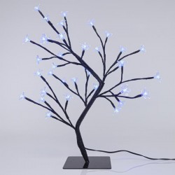 CHERRY TREE, 36 LED 5mm WITH TRANSPARENT SILICONE FLOWERS, WITH ADAPTOR, BLUE LED, LEAD WIRE 500cm, 45cm, IP44 600-30516 CHERRY TREE, 36 LED 5mm WITH TRANSPARENT SILICONE FLOWERS, WITH ADAPTOR, BLUE LED, LEAD WIRE 500cm, 45cm, IP44 600-30516