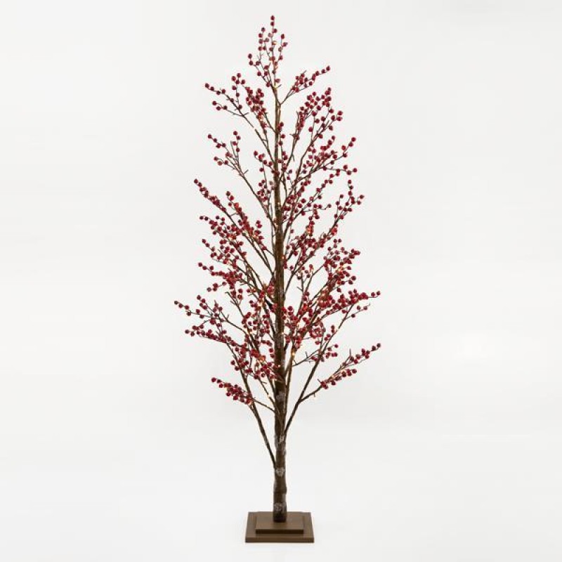 TREE WITH BERRY, 168 WARM WHITE LED, WITH TRANSFORMER, 180cm, IP20 600-30568