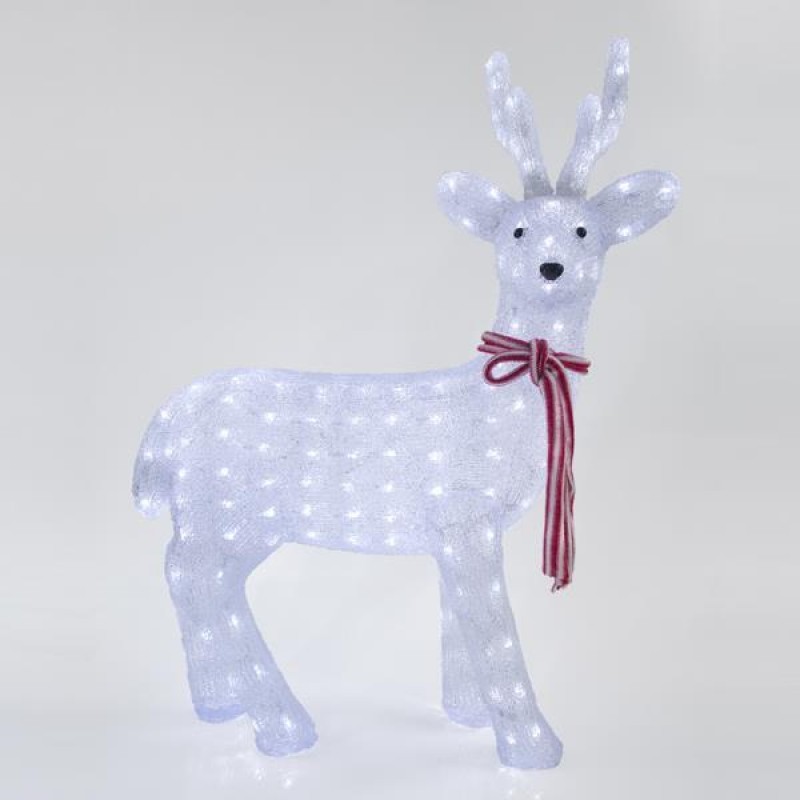 ACRYLIC DEER, 200 WHITE LED, WITH TRANSFORMER, 69x30x95cm, IP44 600-40080