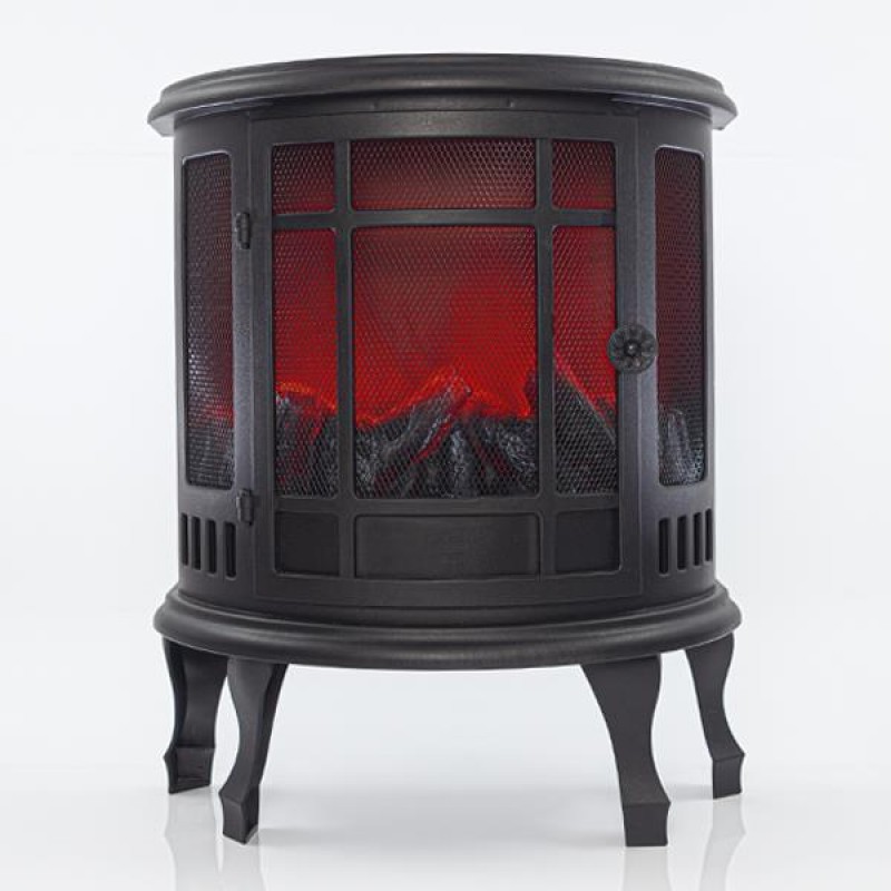 PLASTIC BLACK FIREPLACE WITH FLAME EFFECT, 46x23,5x56cm 600-40594