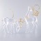 ACRYLIC REINDEER, TRANSPARENT, WITH GOLD HORNS, 12,5x8,5cm AND 8,2x13,8cm, PRICE PER PIECE 600-40773