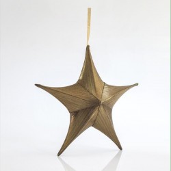 STAR,FABRIC METALLIC BLACK GOLD, 40cm 600-40826
