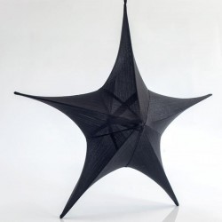 STAR,FABRIC METALLIC BLACK, 40cm 600-40828