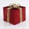 FABRIC GIFT BOX, RED WITH GOLD RIBBON, 30cm 600-40833