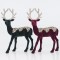 VELVET REINDEER, BURGUNDY AND BLUE, WITH GLITTER AND SEQUINS, 33cm 600-40854
