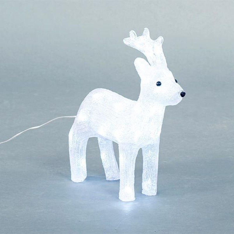 ACRYLIC DEER, 4,5V, 35 WHITE LED, WITH ADAPTOR, LEAD WIRE 500cm, 32,5x11x35cm, IP44 600-40874