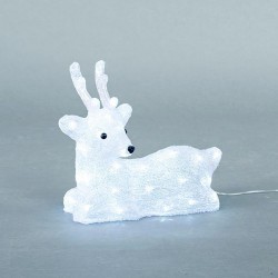 ACRYLIC SITTING DEER, 4,5V, 40 WHITE LED, WITH ADAPTOR, LEAD WIRE 500cm, 38x18x33cm, IP44 600-40875 ACRYLIC SITTING DEER, 4,5V, 40 WHITE LED, WITH ADAPTOR, LEAD WIRE 500cm, 38x18x33cm, IP44 600-40875