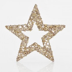 HANGING STAR, GRID, CHAMPAGNE, 25cm 600-40923