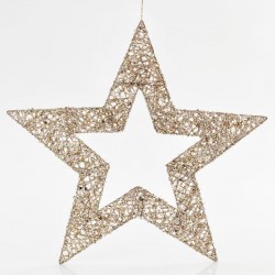 HANGING STAR, GRID, CHAMPAGNE , 60cm 600-40925