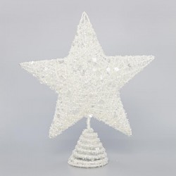 TOP TREE, WHITE WITH THREAD AND SEQUINS, 25,4cm 600-40967