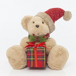 BEAR WITH GIFT, 21x24x27cm 600-41122
