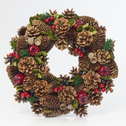 WREATH WITH APPLES AND PINE CONES, 36cm 600-41163