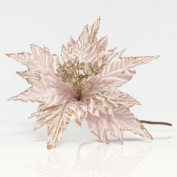 POINSETTIA, LIGHT PINK WITH GOLD DETAILS, 25cm 600-41172