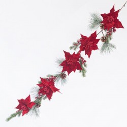 WREATH WITH POINSETTIAS, 175cm 600-41185