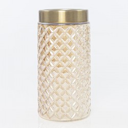 GLASS JAR, LIGHT GOLD, 10x11x22cm 600-41210