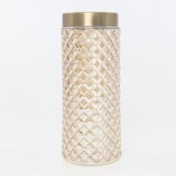 GLASS JAR, LIGHT GOLD, 10x11x27cm 600-41211