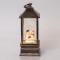 PLASTIC LANTERN WITH SNOWMAN, VINTAGE BROWN, LIGHTED, WITH WATER, BATTERY OPERATED, 1 WARM WHITE LED, 9x9x22cm 600-41224