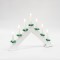 WHITE WOODEN CANDLESTICK, 230V, WITH 7 WHITE CANDLES, WARM WHITE, 39x4,8x30cm 600-41608