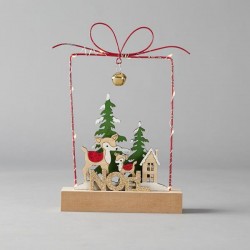 LIGHTED METAL GIFT SHAPE, BATTERY OPERATED, 15*4.5*23cm, IP20 600-41659