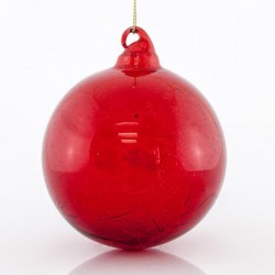 RED GLASS BALL, SET 4PCS, 8cm 600-42291