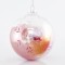 TRANSPARENT IRIDESCENT GLASS BALL, WITH RED FEATHER INSIDE, SET 4PCS, 10cm 600-42314