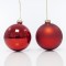 GLASS BALL, RED, MATTE AND SHINY, SET 4 PCS, 10cm 600-42395
