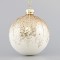 GLASS WHITE BALL, WITH GOLD GLITTER ON TOP, SET 4PCS, 8cm 600-42425