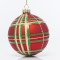 GLASS RED CHECKED BALL, SET 2PCS, 8cm 600-42490