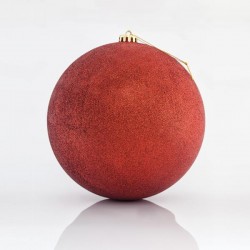 PLASTIC RED GLITTER BALLS, SET 2PCS, 20cm 600-42621