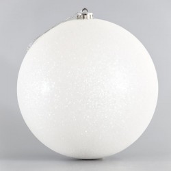 PLASTIC WHITE GLITTER BALLS, SET 2PCS, 20cm 600-42623