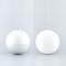 WHITE BALL, PLASTIC, SET 6PCS, (2 PEARL, 4 GLITTER), 10cm 600-42653