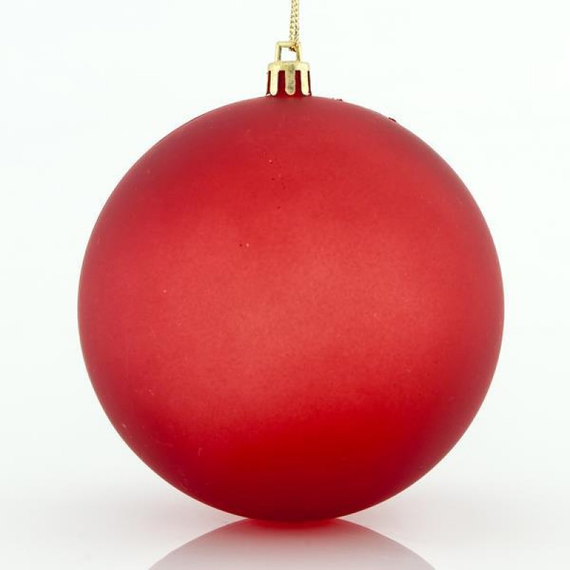RED MATTE BALL, PLASTIC, SET 6PCS, 10cm 600-42676