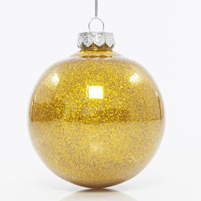 PLASTIC PET BALL, CHAMPAGNE SHINY WITH GLITTER, SET 4PCS, 10cm 600-42717