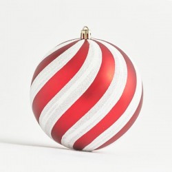 PLASTIC BALL, WHITE AND RED, SET 2PCS, 12cm 600-42822