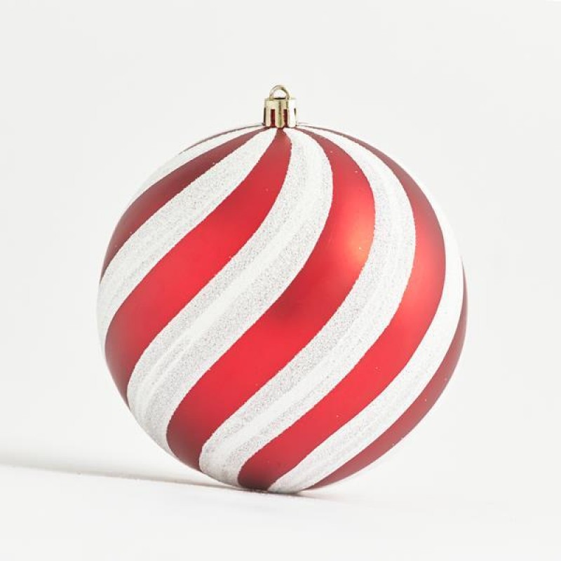 PLASTIC BALL, WHITE AND RED, SET 2PCS, 12cm 600-42822
