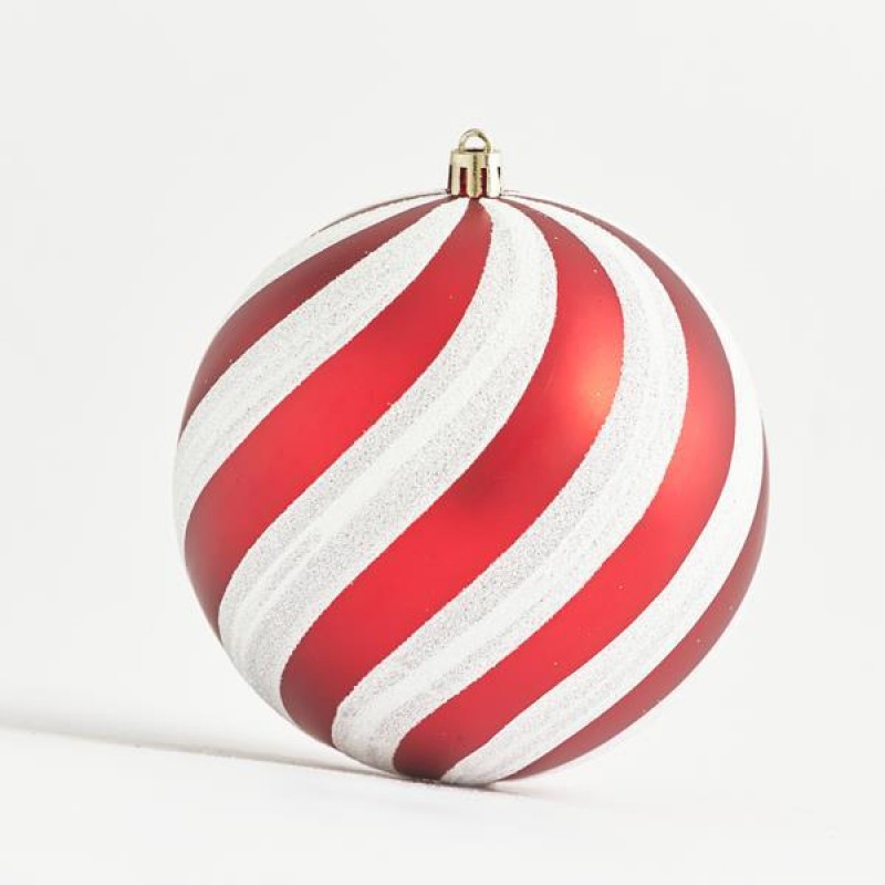 PLASTIC BALL, WHITE AND RED, SET 2PCS, 20cm 600-42824