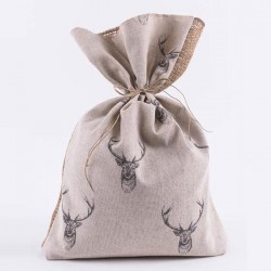BAG FABRIC WITH DEER, 34x47cm 600-43140