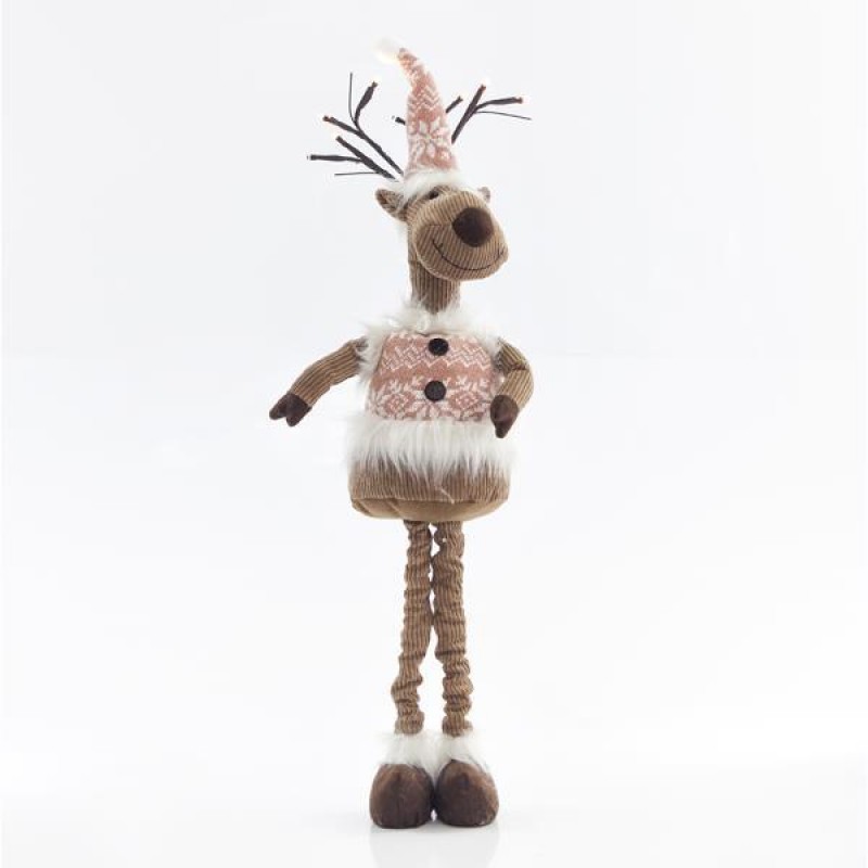 LIGHTED DEER, WITH PINK CAP, 26x11x72cm 600-43160