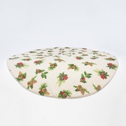 TREE SKIRT, BEIGE WITH MISTLETOE, 90cm 600-43272