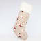 SOCK, BEIGE WITH SANTAS, 50x28cm 600-43274