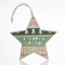 WOODEN STAR, GREEN MINT, WITH CARVED DESIGNS, 23x0,5x13cm 600-43912